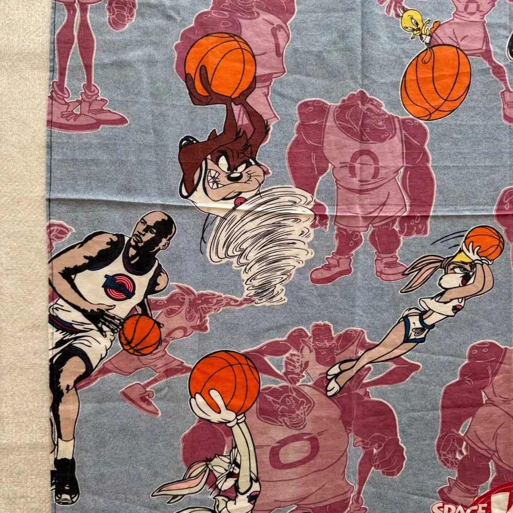 2pc Vintage 1996 Space Jam Curtain Panels Michael Jordan Looney Tunes 35x87